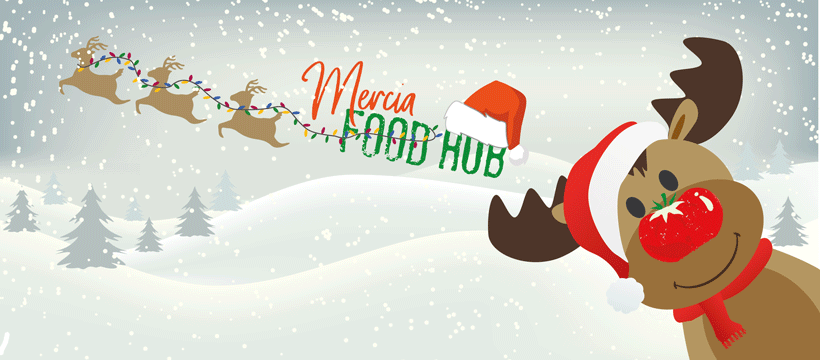 Animated Mercia Food Hub facebook cover image.